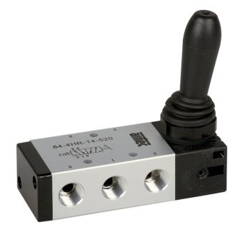 Distributeur 5/2 à commande par levier G1/8 bistable, 2 positions fixes - 84-4HR-18-520