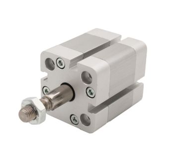 Vérin pneumatique simple effet ressort arrière normalisé UNITOP, diamètre d'alésage 20mm, tige filetée - ASEM020. Équivalent aux vérins Festo type AEVUZ.