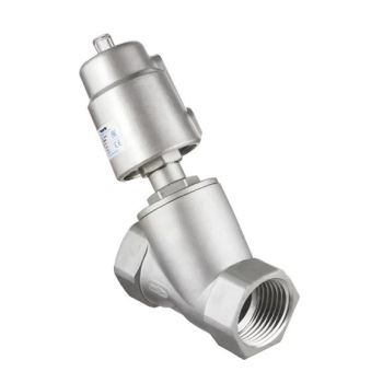 Vanne à siège incliné NF, 1/2" à 2", corps inox 316, tête PAGF30, siège PTFE - PP1050
