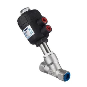 Vanne à siège incliné NF, 1/2" à 2", corps inox 316, actionneur PAGF30, siège PTFE - PP1090