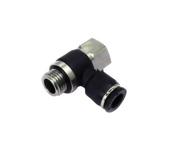 Équerre mâle BSP cyl.& métrique orientable avec banjo traversant RP65F