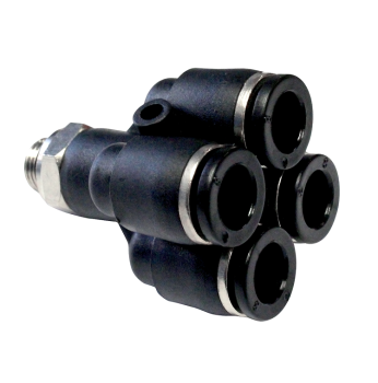 Raccord en Y double avec filetage mâle BSP cylindrique RP77