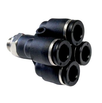 Raccord en Y double avec filetage mâle BSP cylindrique RP77