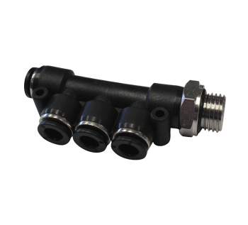 Raccord en TE multiple égal avec filetage BSP cylindrique RP90