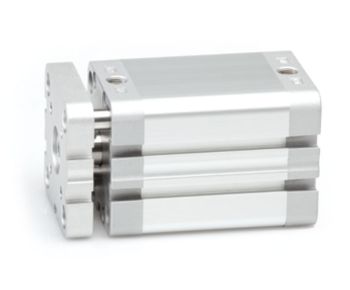 Vérin double effet compact, ISO 21287, avec plaque anti-rotation. Diamètre d'alésage de ø100 et des courses de 5 à 400mm. Vérin pneumatique PDMA100.