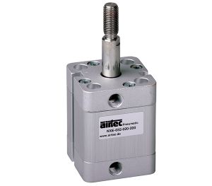 Vérin pneumatique simple effet UNITOP, diamètre d'alésage ø80 mm, ressort avant, tige filetée sortie, course de 5 à 25 mm - Vérin AIRTEC série NXE-080-200