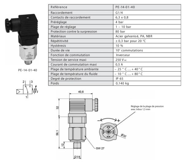 Pressostat Automatique Pour Compresseur D'air – G1/4 Ou G1/8, Activation 5/6 Bar, Arrêt 8 Bar, 12V/24V, 20A, 100 000 Cycles !