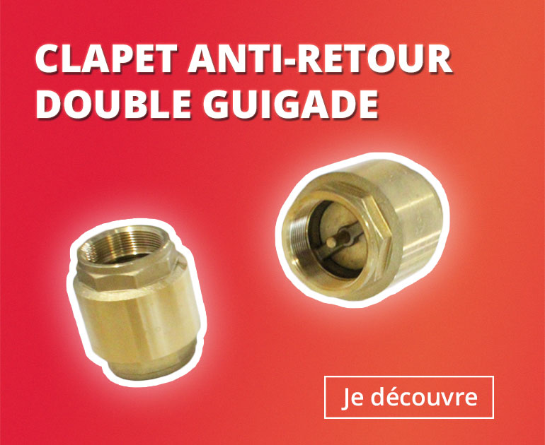 Clapet de non retour double guidage de 3/8 à 4 pouces